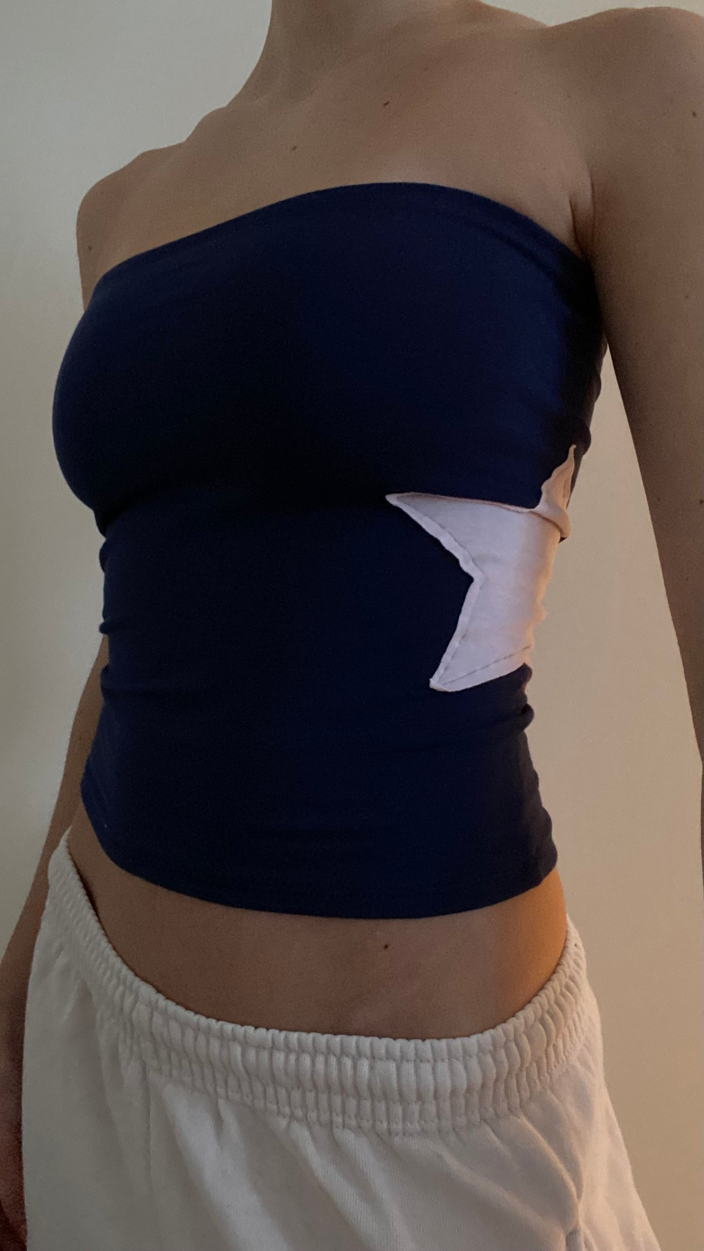 Star bandeau in navy/pink
