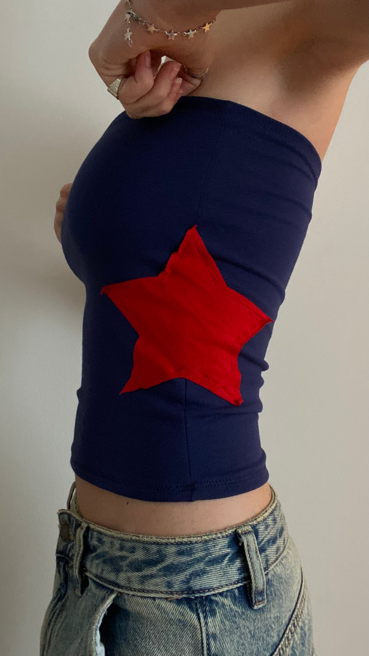 Star bandeau in navy/red