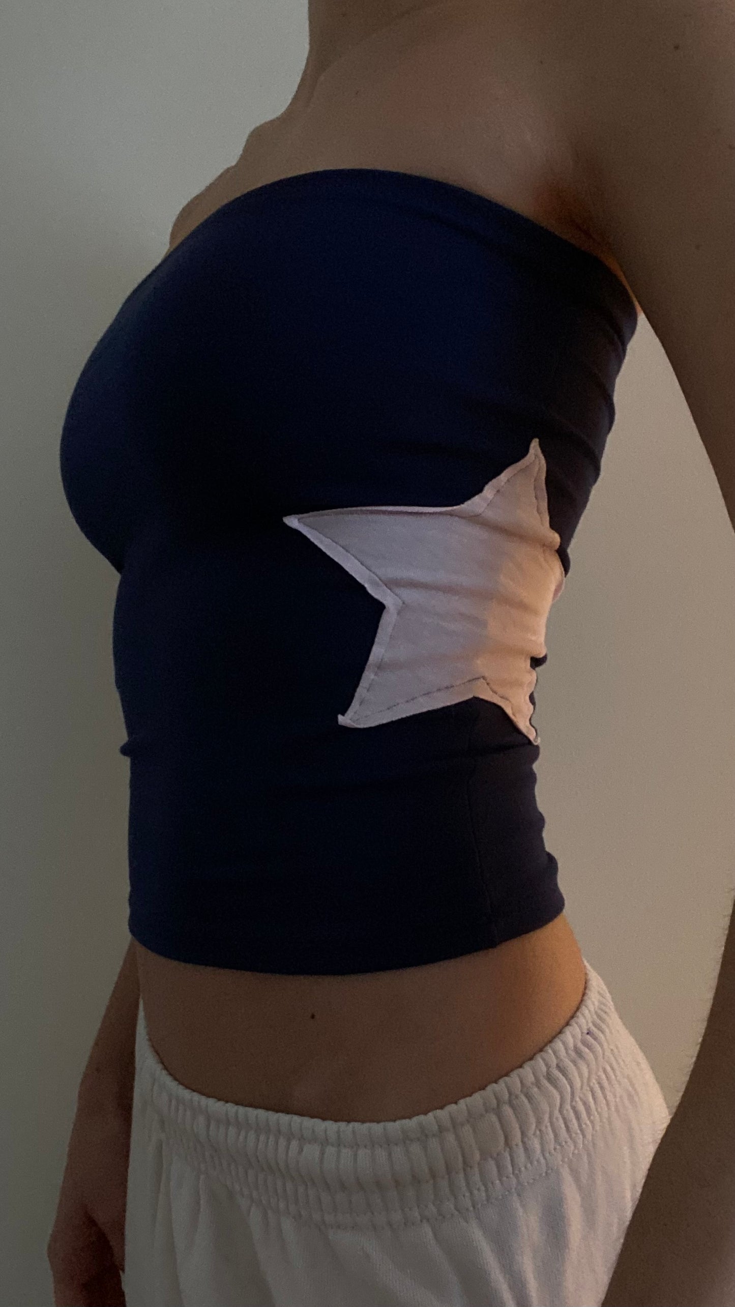 Star bandeau in navy/pink