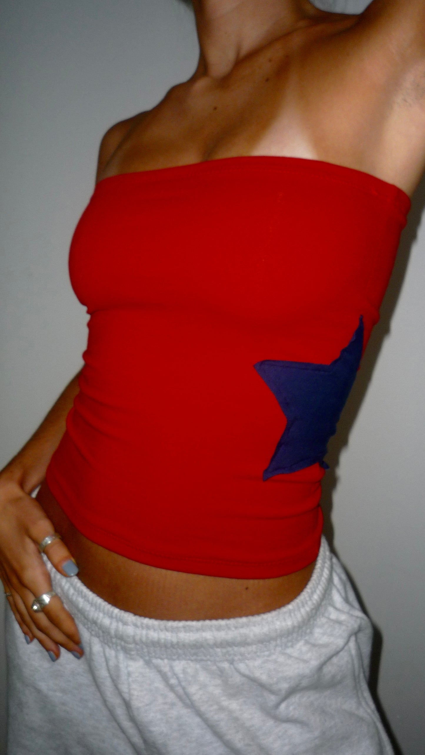 Star bandeau in red/navy