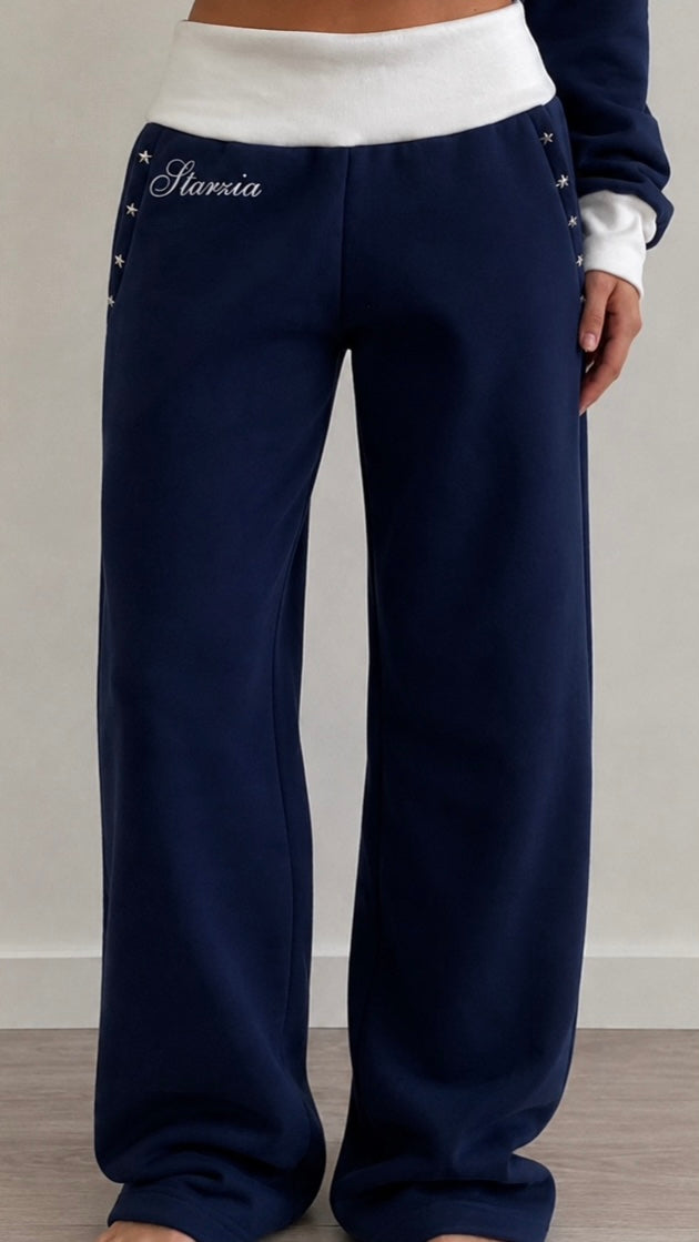 Studded joggers in navy