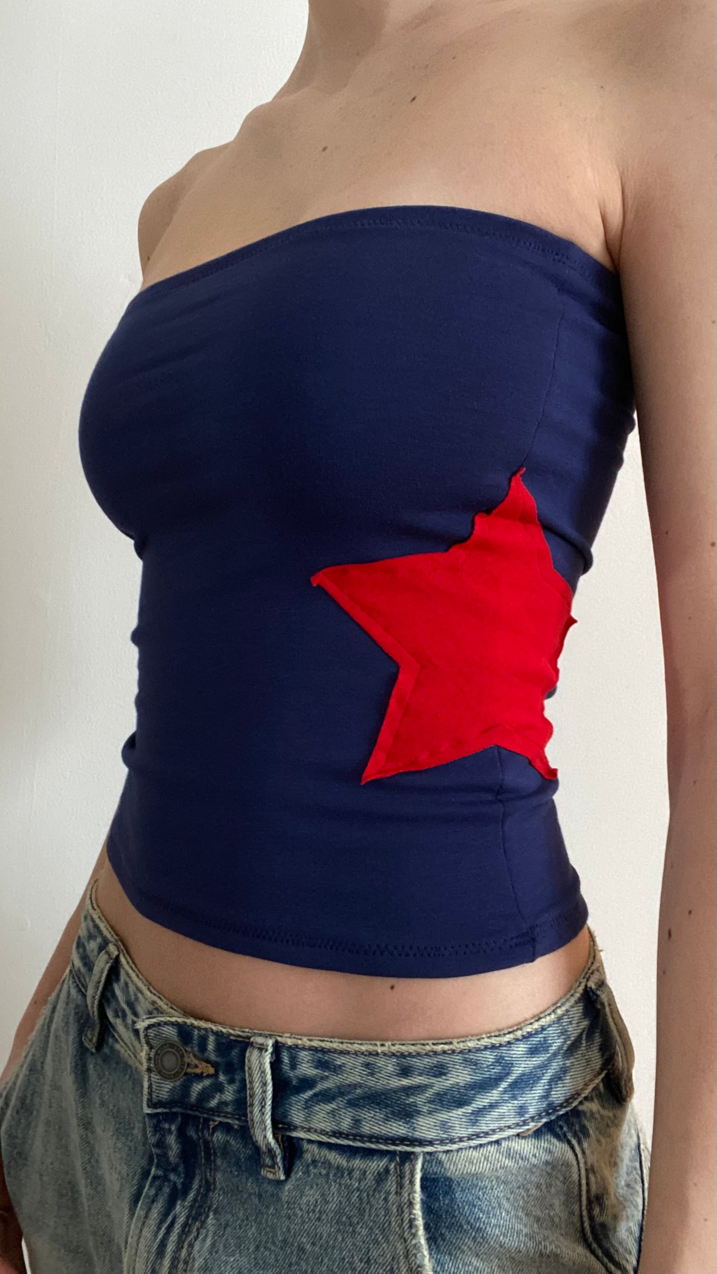 Star bandeau in navy/red