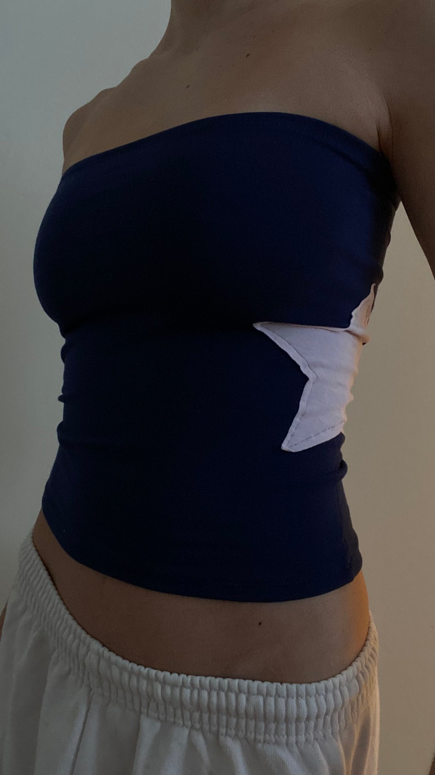 Star bandeau in navy/pink