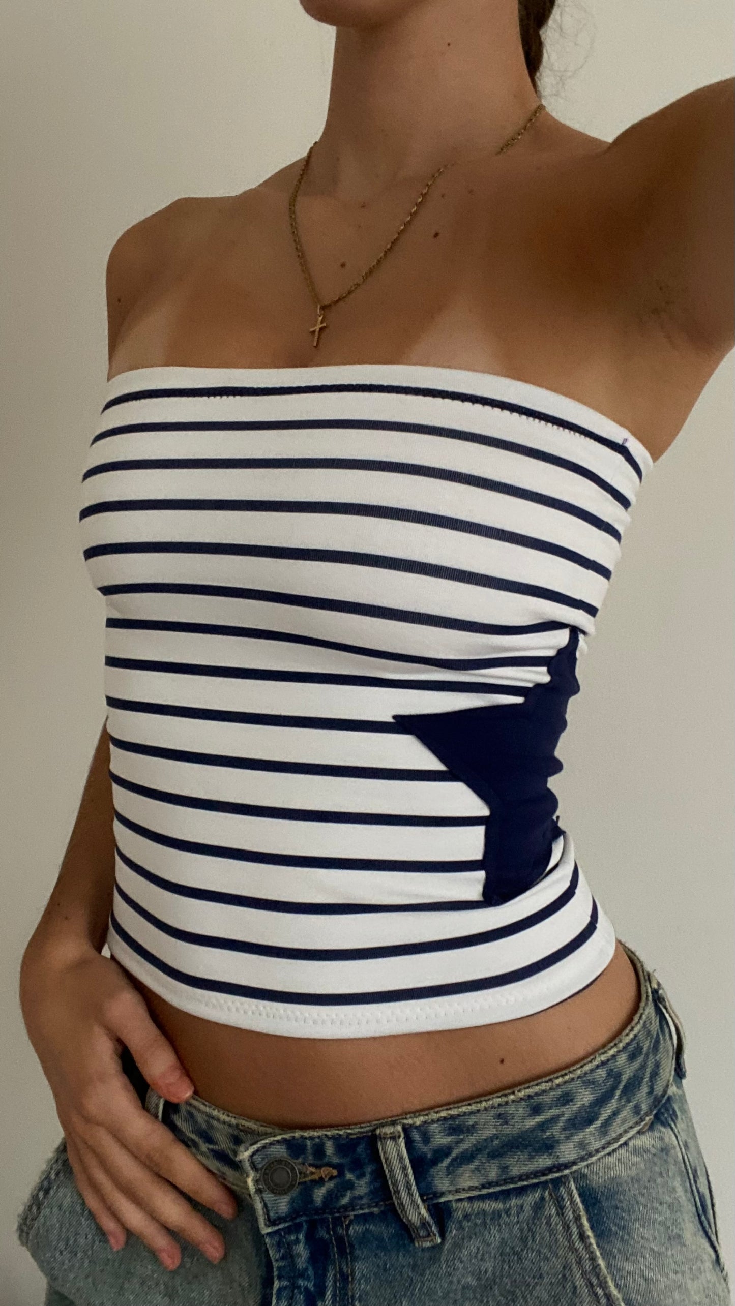 Star bandeau in stripe/ navy