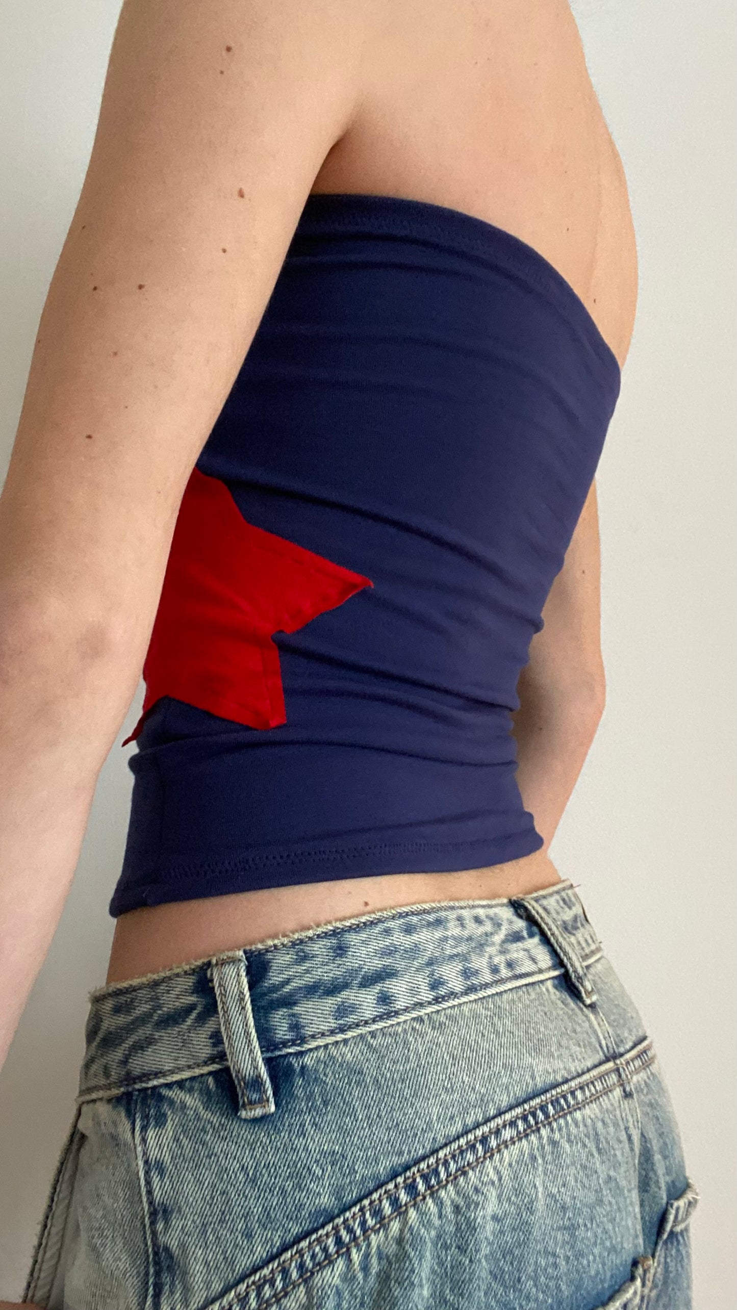 Star bandeau in navy/red
