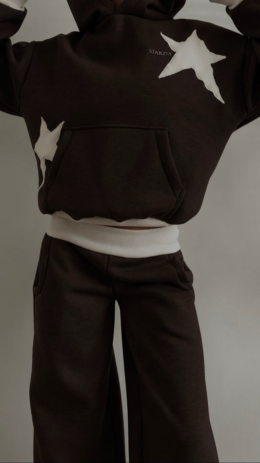 Slower days hoodie in chocolate brown