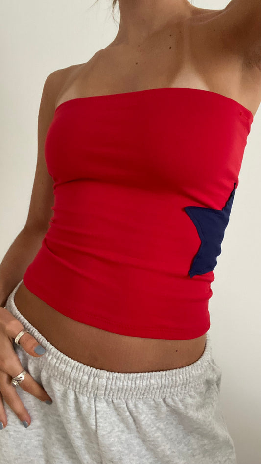 Star bandeau in red/navy