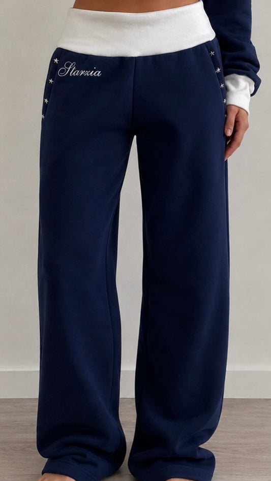 Studded joggers in navy