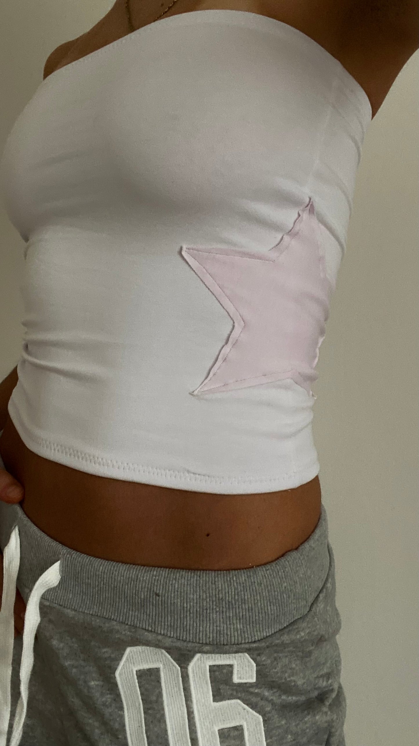 Star bandeau in white / pink