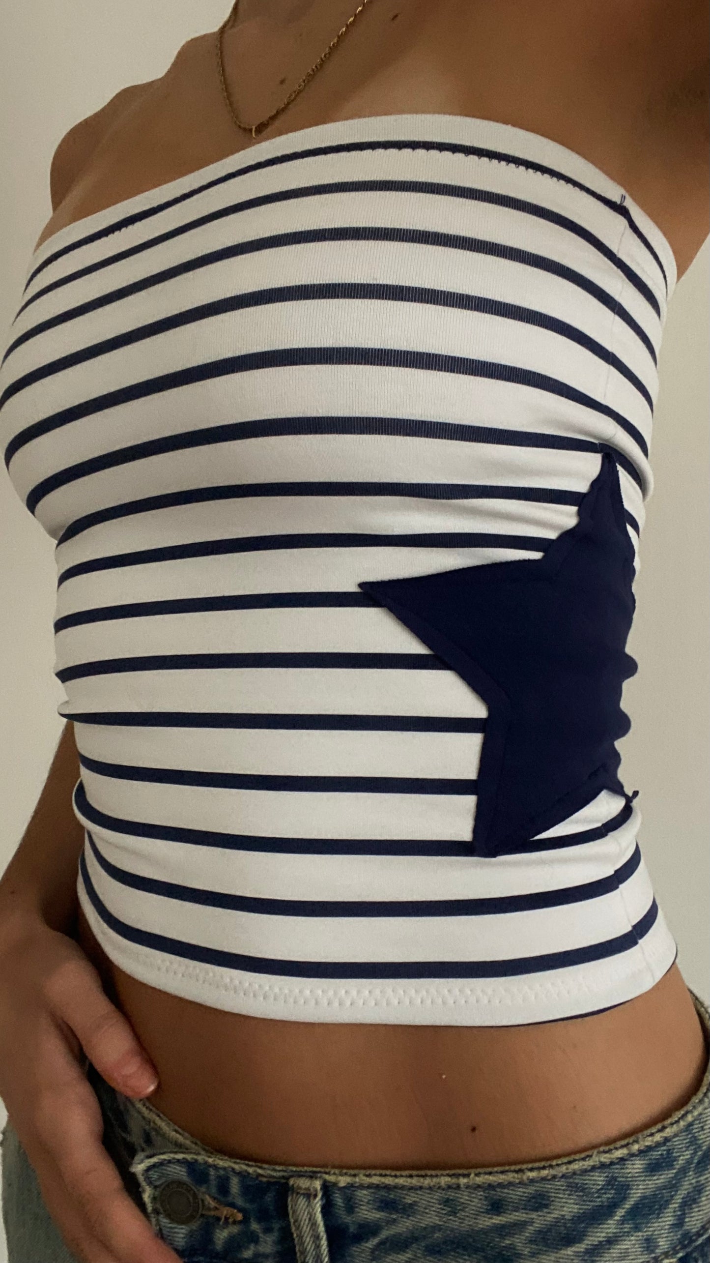Star bandeau in stripe/ navy