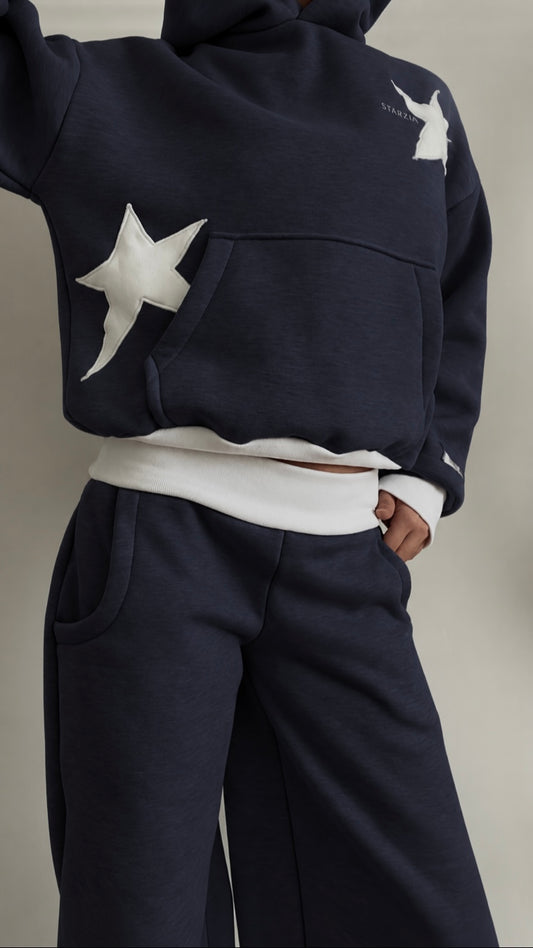 Slower days hoodie in dark navy