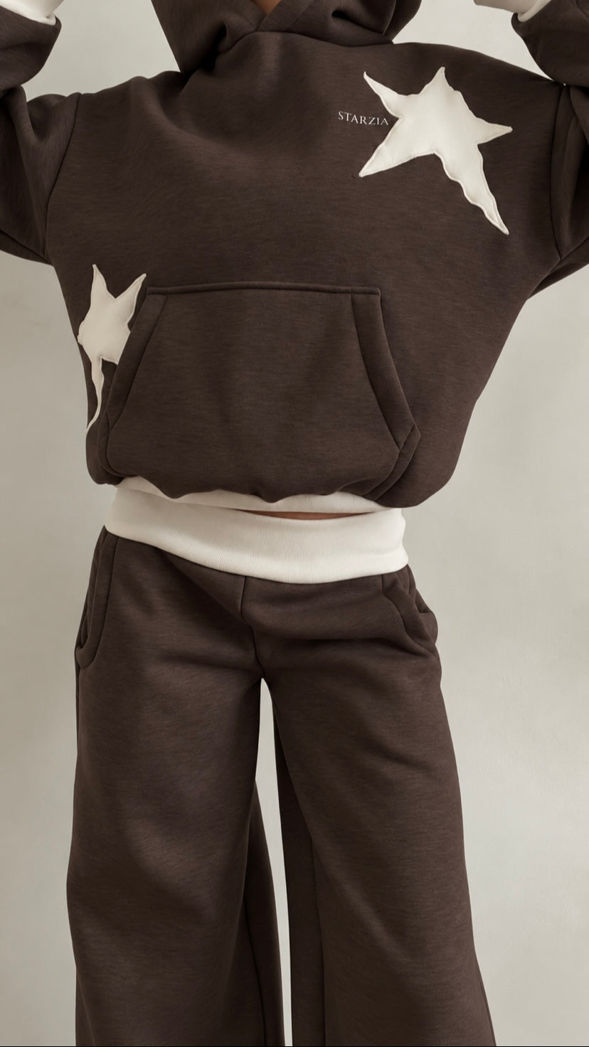 Slower days hoodie in chocolate brown