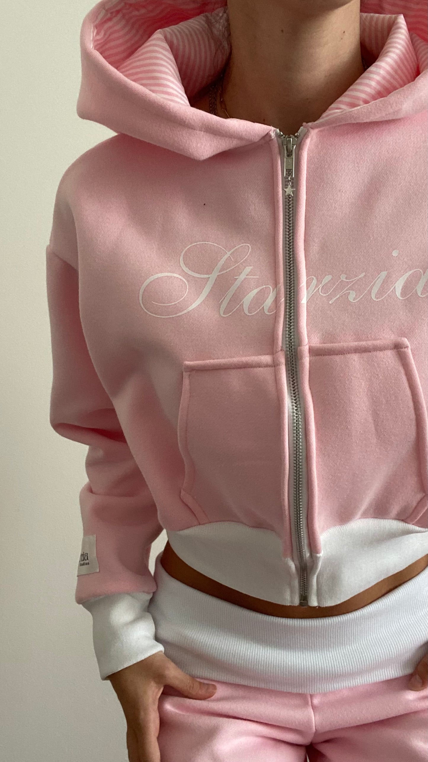 Starzia cropped zip up in pink