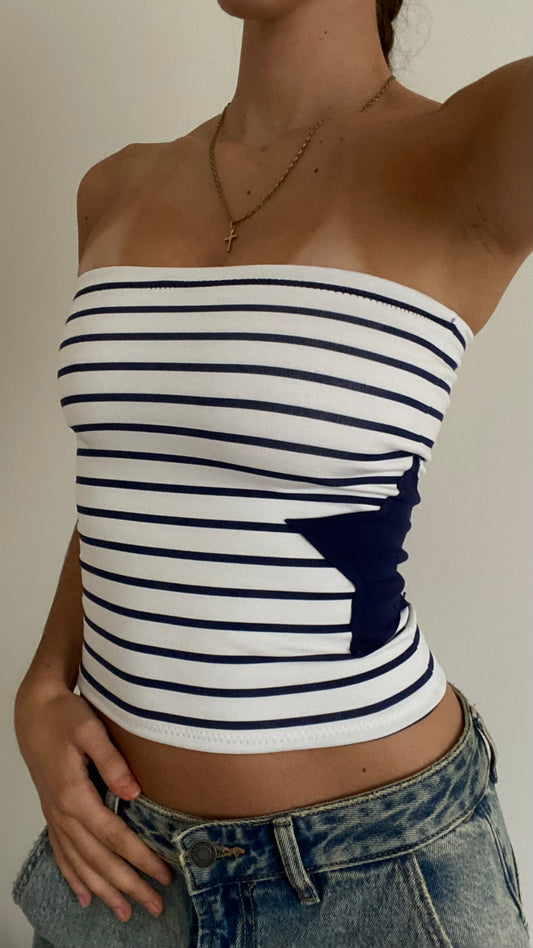 Star bandeau in stripe/ navy